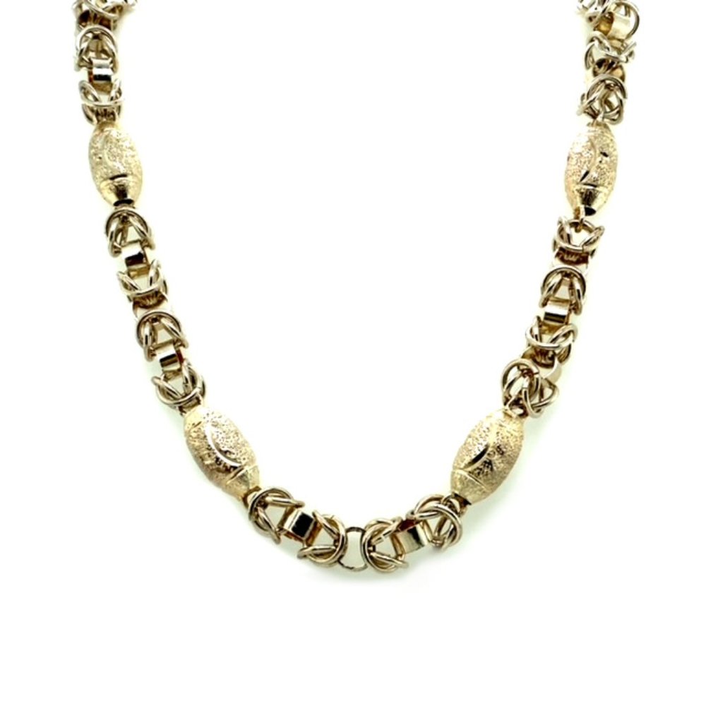 Fancy Link Sterling Silver Necklace 19"